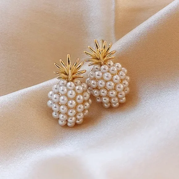Pearl Gold Plated Stud Earrings - Picture 3 of 6